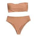 Shein Nude Two-Piece Bikini Set Strapless High-Waist