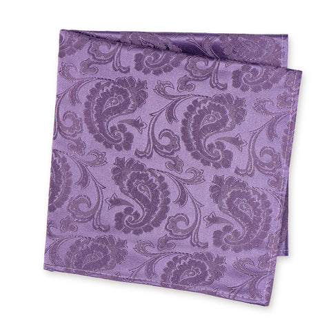 Purple paisley patterned fabric on a white background