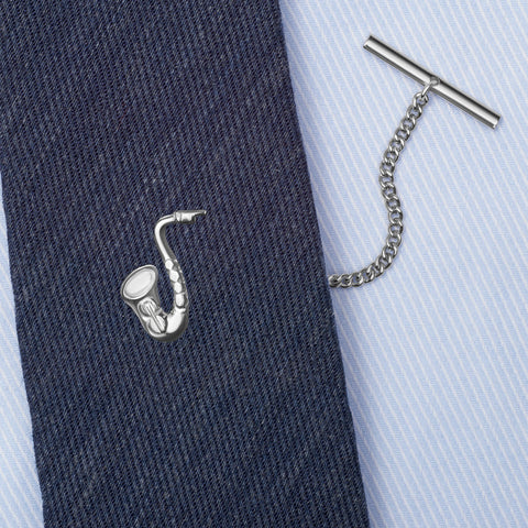 Sterling Silver Saxophone Tie Tack