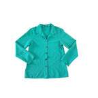 Softwear by Mark Singer Teal Button-Front Blouse
