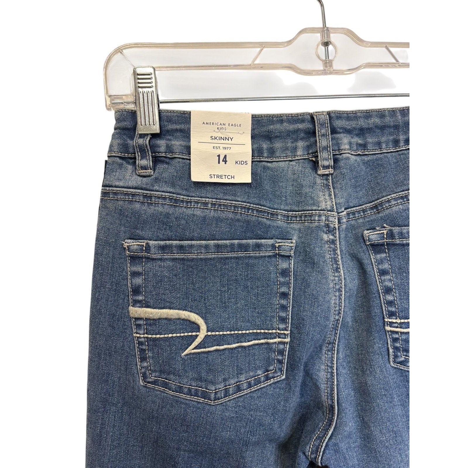 American Eagle Kids Skinny Jeans Medium Blue Side Stripe