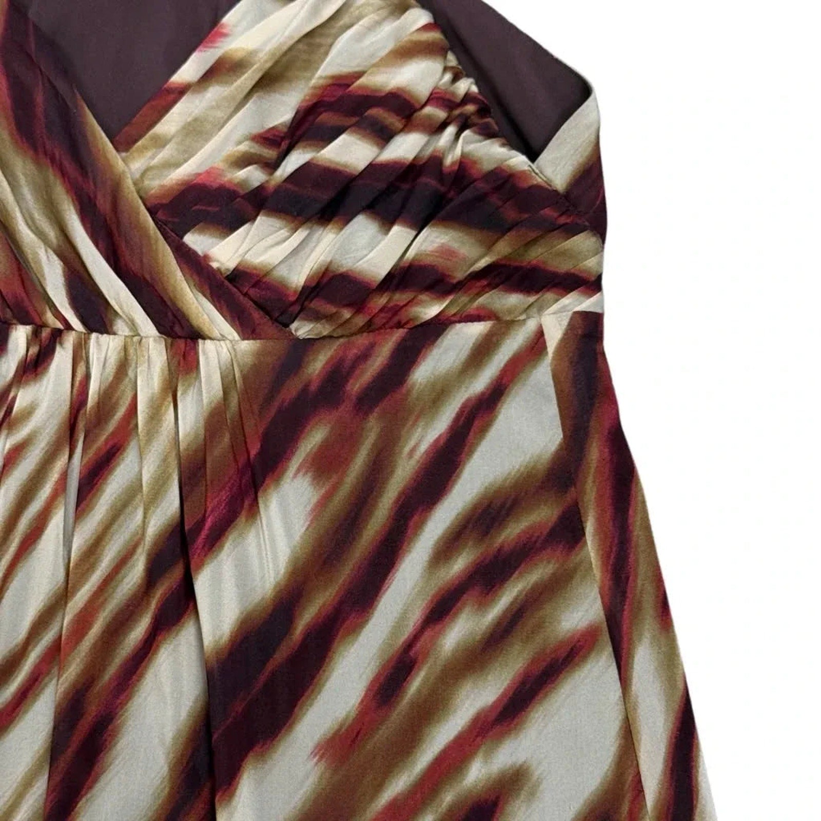 Ann Taylor Animal Print Silk Blend Slip Dress Cream