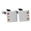 Pink And Peach Swarovski Crystal Square Cufflinks