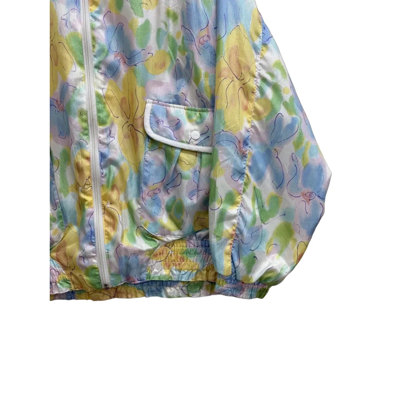 Lavon Vintage Floral Zip-Up Bomber Jacket Multicolor