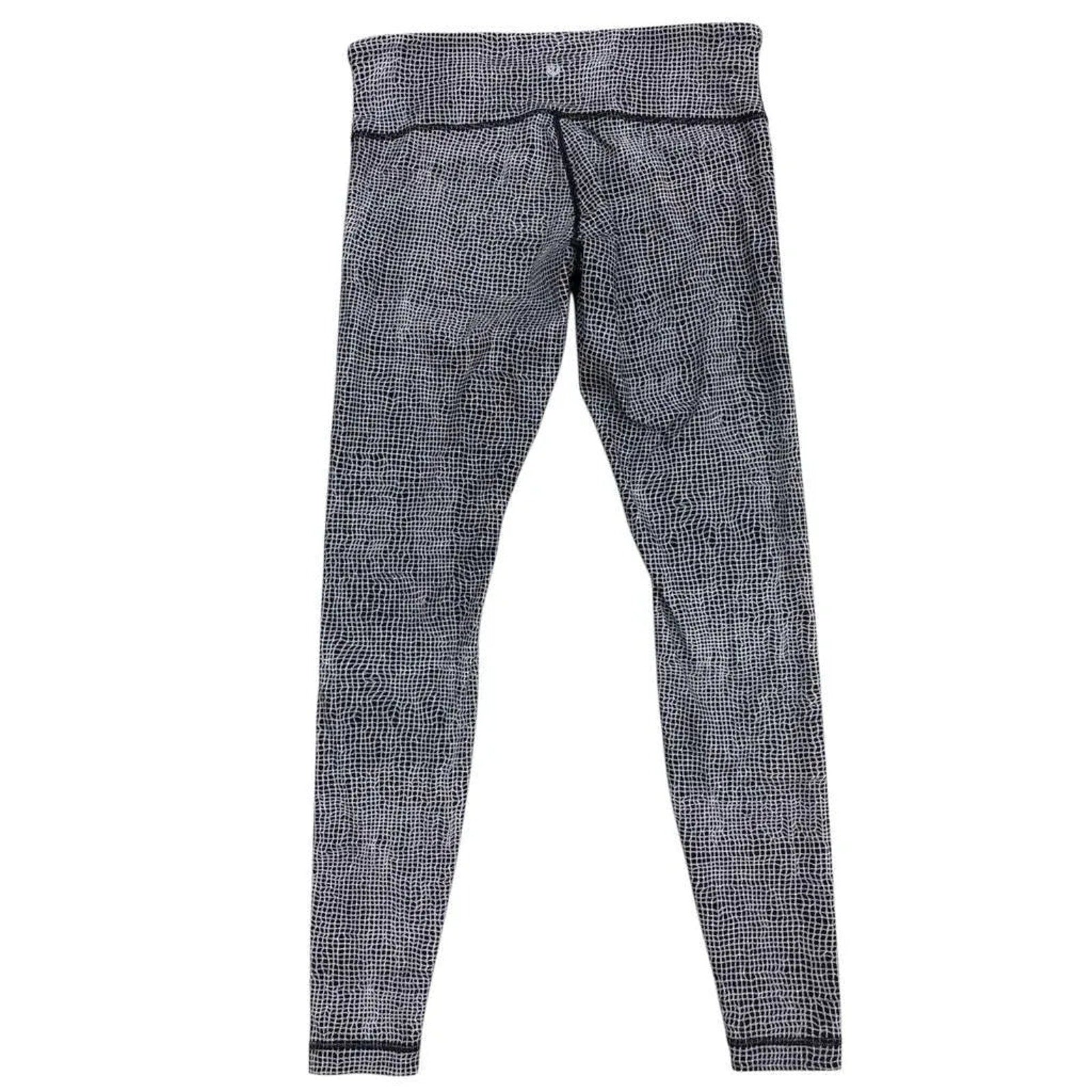 Lululemon Grid Print High-Rise Leggings Black White