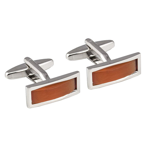 Orange Slim Rectangular Cufflinks