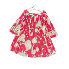Alfani Pleated Abstract Print Tunic Top Pink
