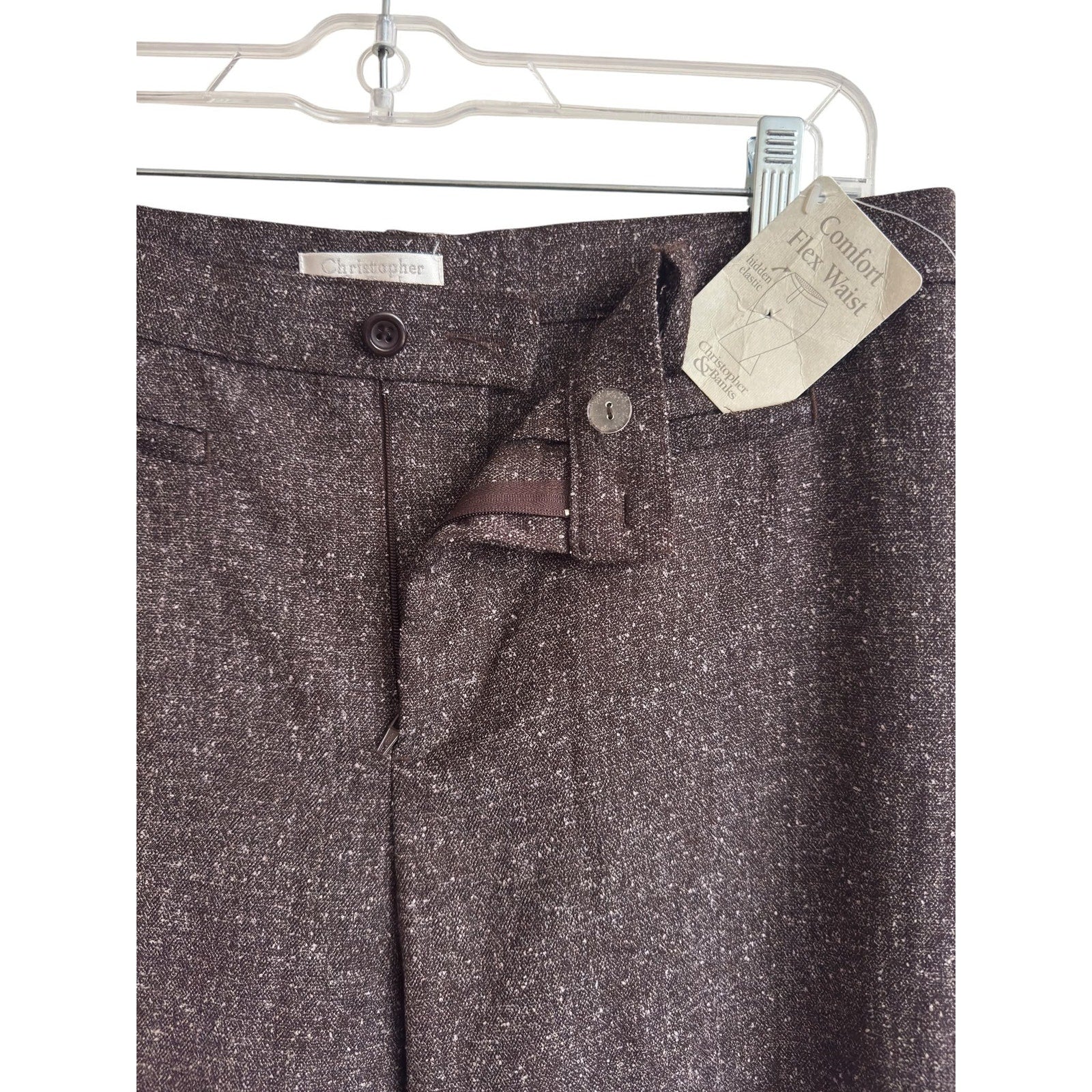 Christopher & Banks Brown Tweed Comfort Flex Trousers