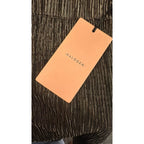 Halogen Metallic Shimmer Button-Front Top Black Gold