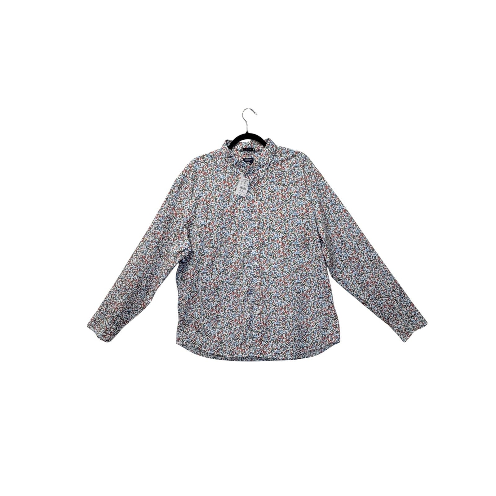 J.Crew Slim Untucked Flex Oxford Floral Button-Down Shirt L