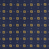 Navy & Yellow Flower Spot Silk Tie