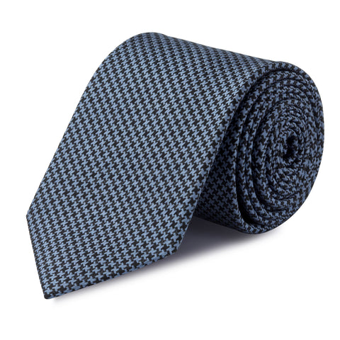 Grey & Black Dogtooth Silk Tie