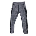 Lululemon Grid Print Crop Athletic Leggings Mesh Panels Black