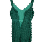 Eva Franco 3D Floral Applique A-Line Midi Dress Green