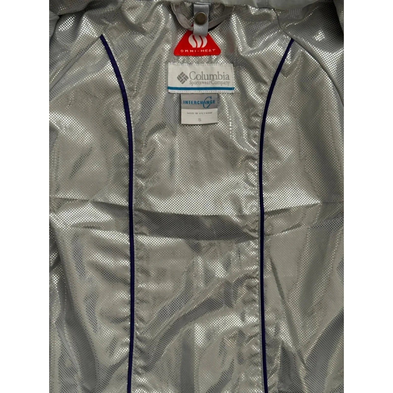Columbia Omni-Heat Interchange Hooded Rain Jacket Purple