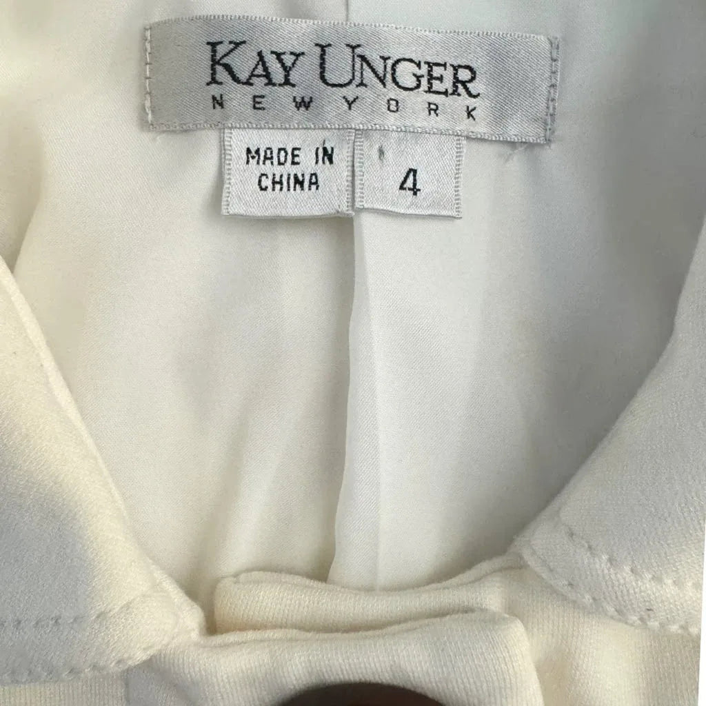 Kay Unger Ivory Cropped Button-Front Jacket