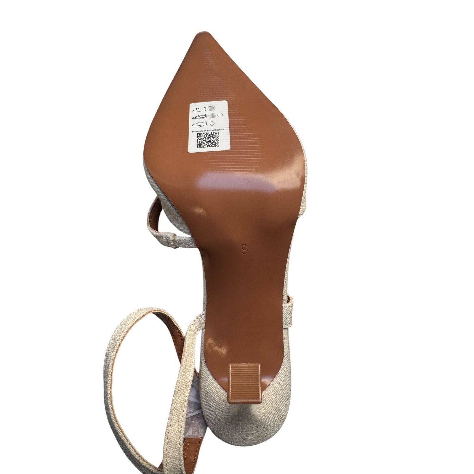 ASOS Design Pointed Toe Slingback Heel Cream Size 9