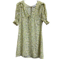 Topshop Yellow Floral Mini Dress Puff Sleeves