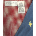 Casual Corner Denim Gingham Embroidered Garden Vest