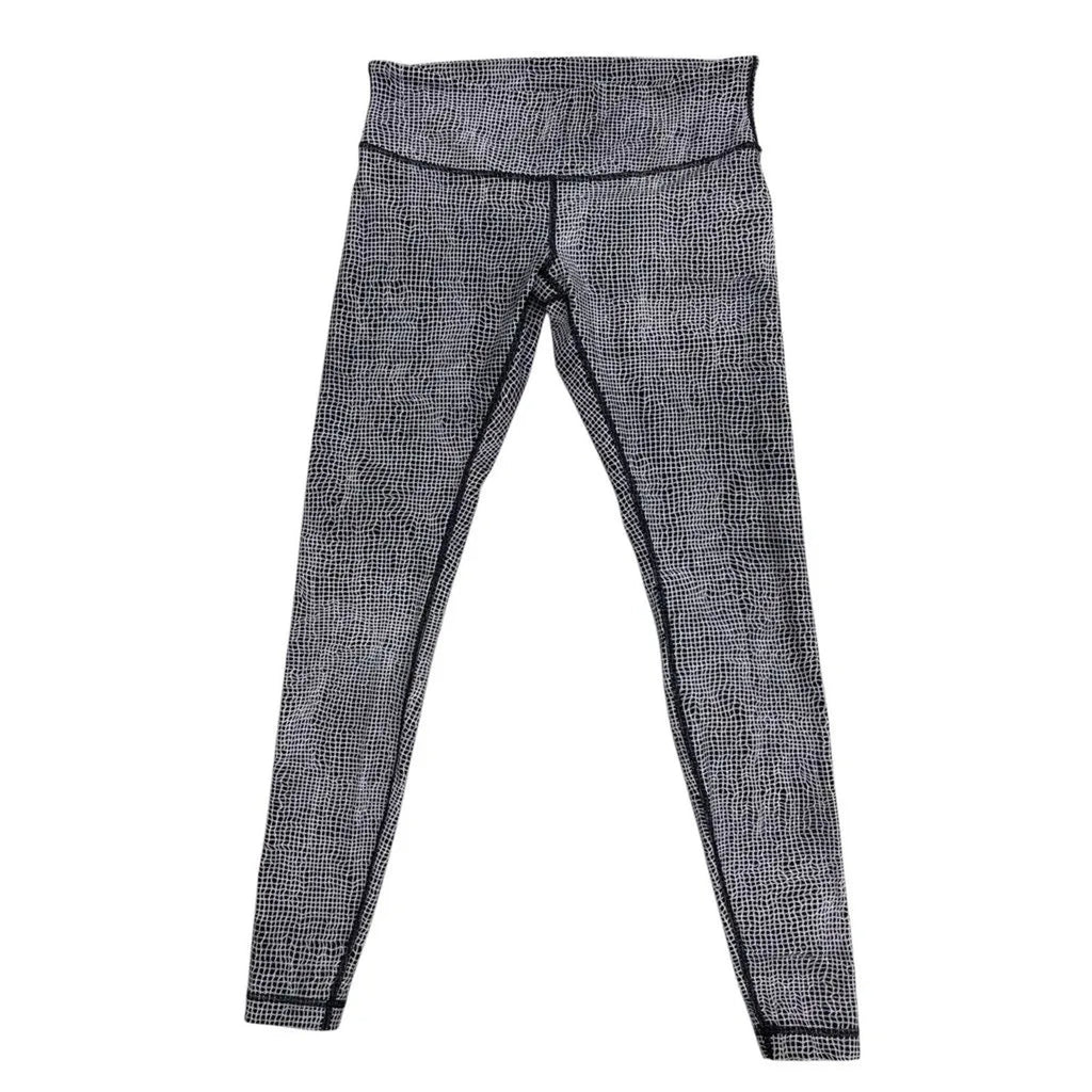 Lululemon Grid Print High-Rise Leggings Black White