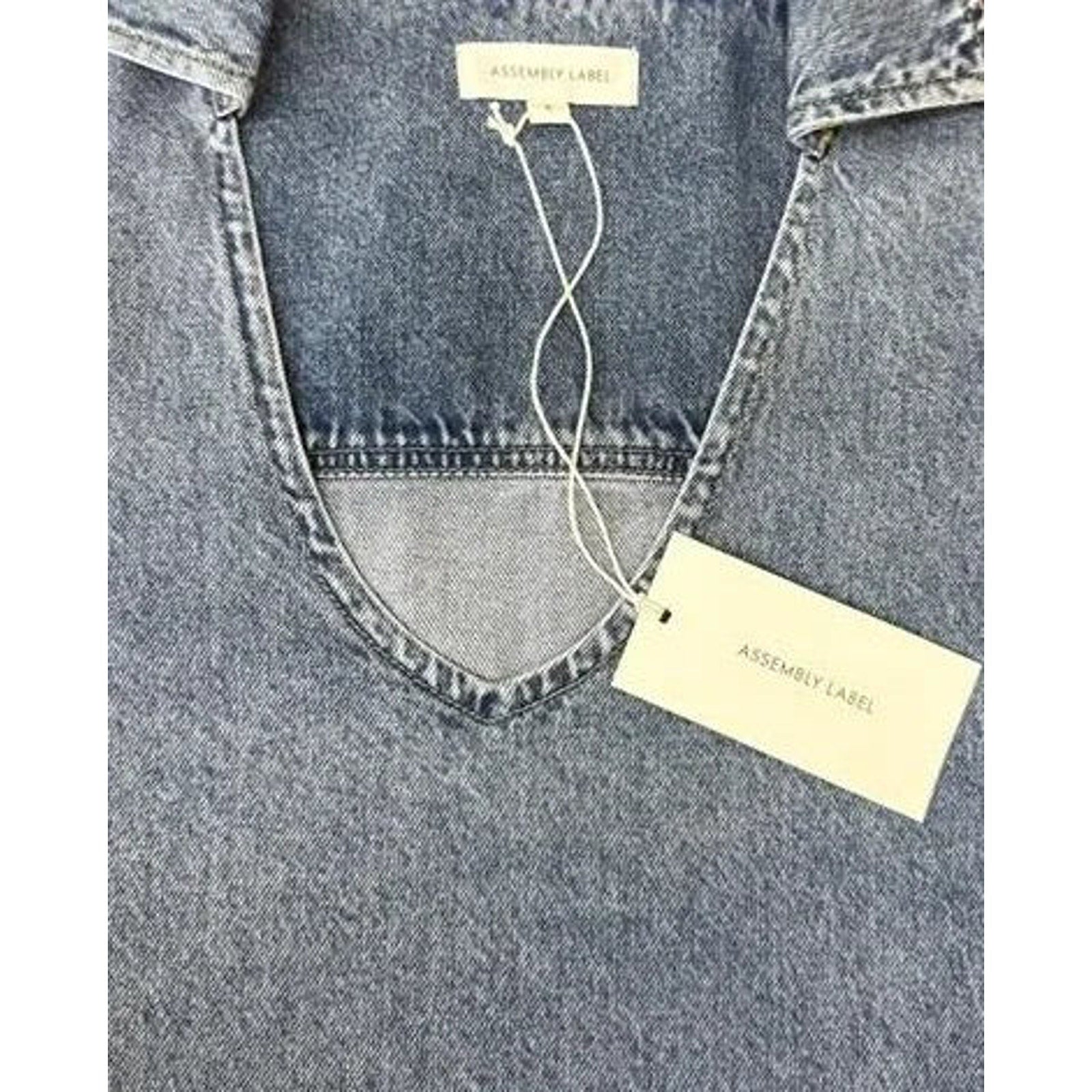 Assembly Label Genevieve Denim Mini Dress Light Blue
