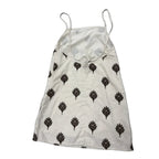 Abercrombie & Fitch Embroidered Floral Linen Mini Dress White and brown