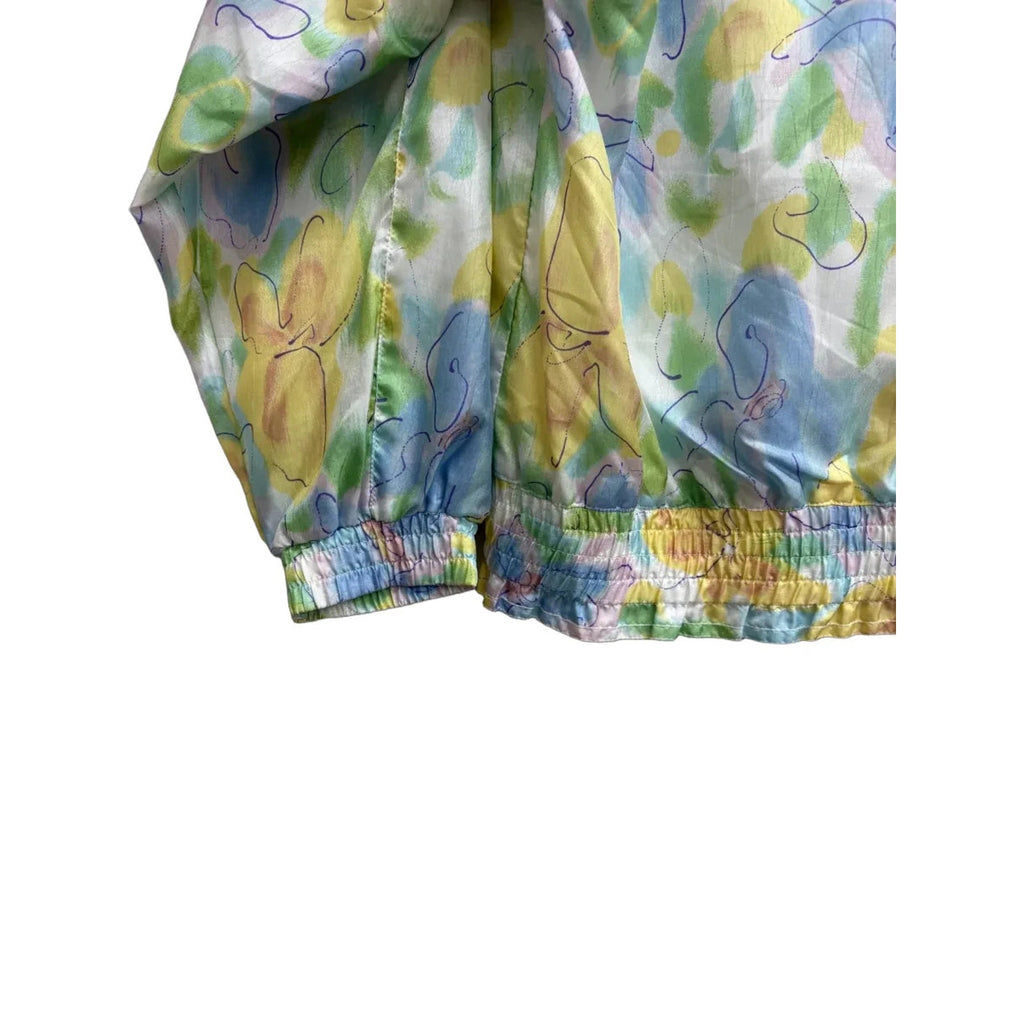 Lavon Vintage Floral Zip-Up Bomber Jacket Multicolor