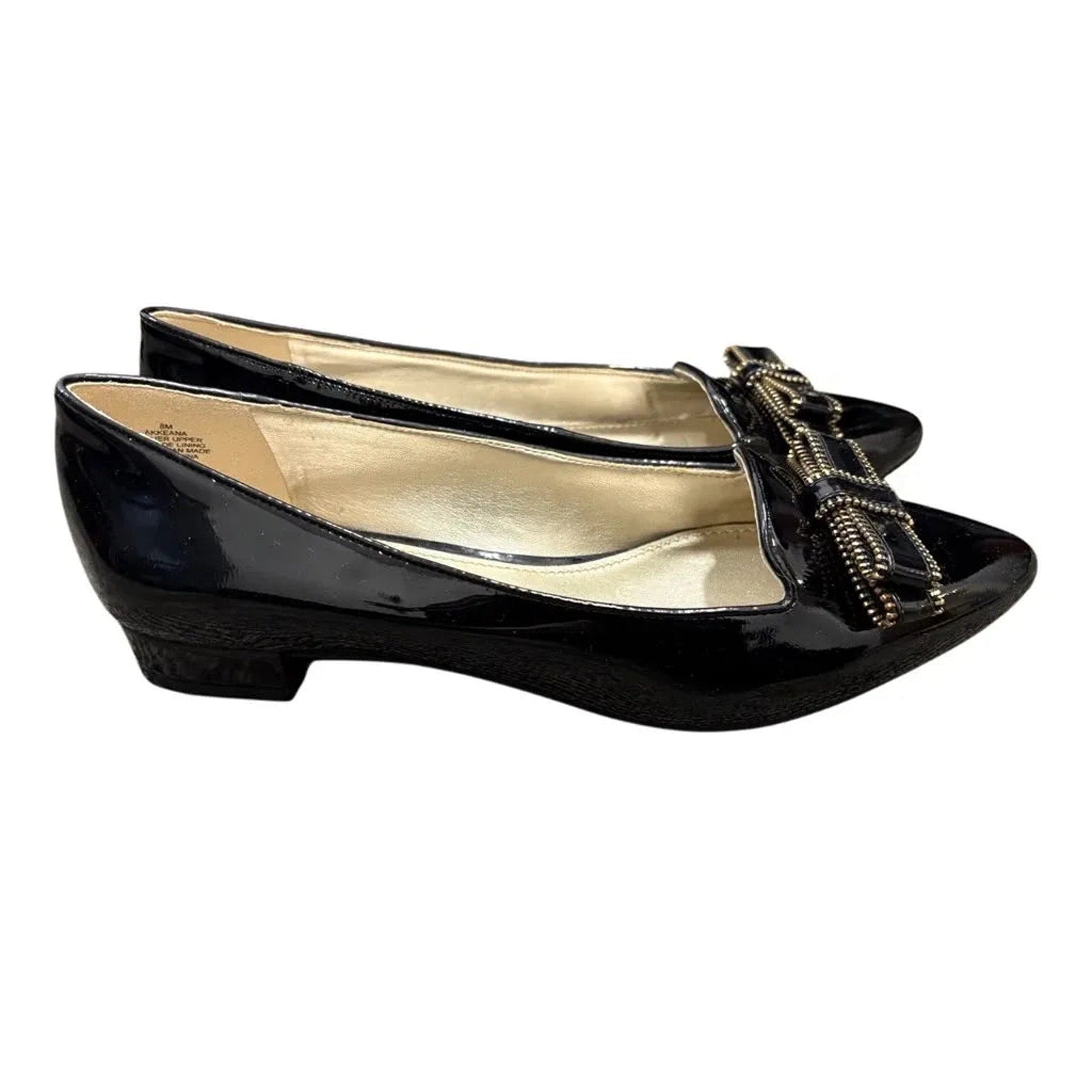 Anne Klein Akkeana Patent Leather Pointed Toe Flats
