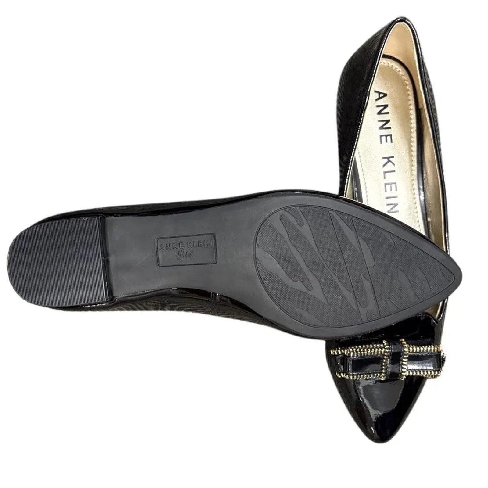 Anne Klein Akkeana Patent Leather Pointed Toe Flats