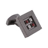 Indian Red and Clear Swarovski Gunmetal Cufflinks