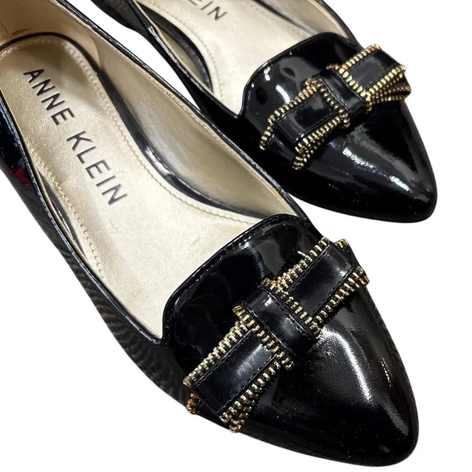 Anne Klein Akkeana Patent Leather Pointed Toe Flats