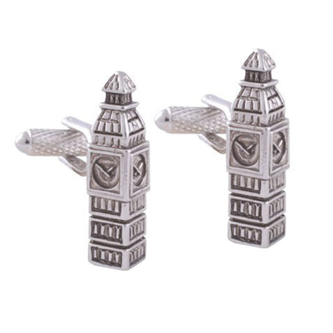 Rhodium Big Ben Cufflinks