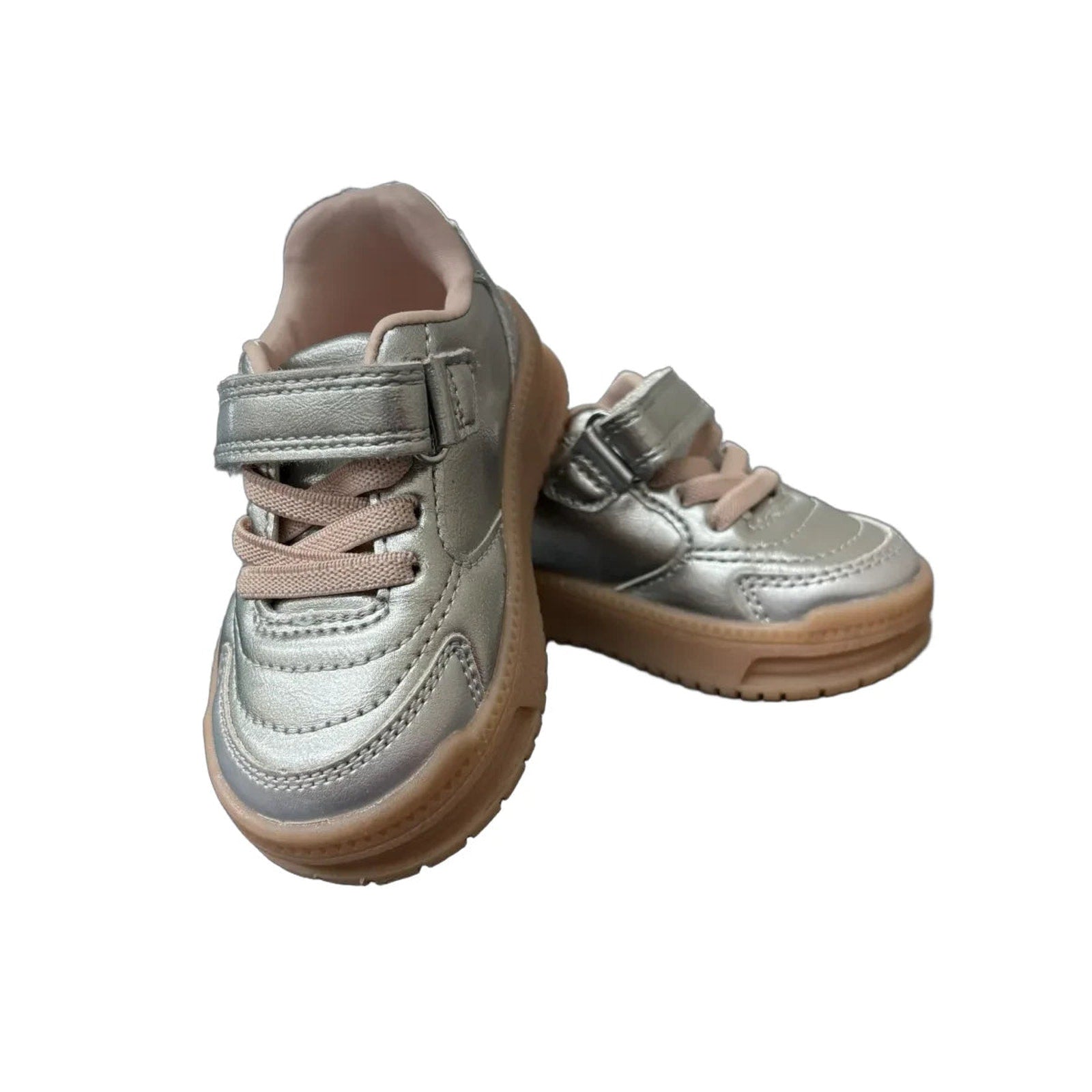 Carter's Metallic Silver Sneakers Velcro Size 4M