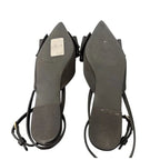 Rouge Helium Black Satin Bow Pointed-Toe Flats