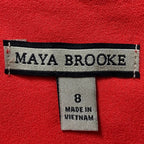 Maya Brooke Floral Sheath Dress with Red Bolero Jacket Set