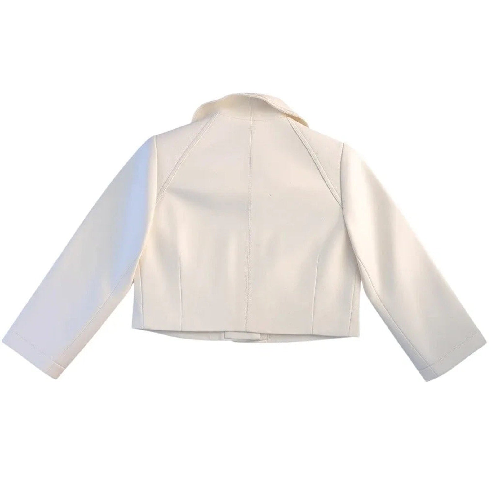 Kay Unger Ivory Cropped Button-Front Jacket