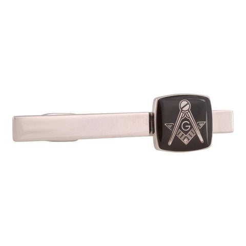 Black and Silver Masonic Tie Bar