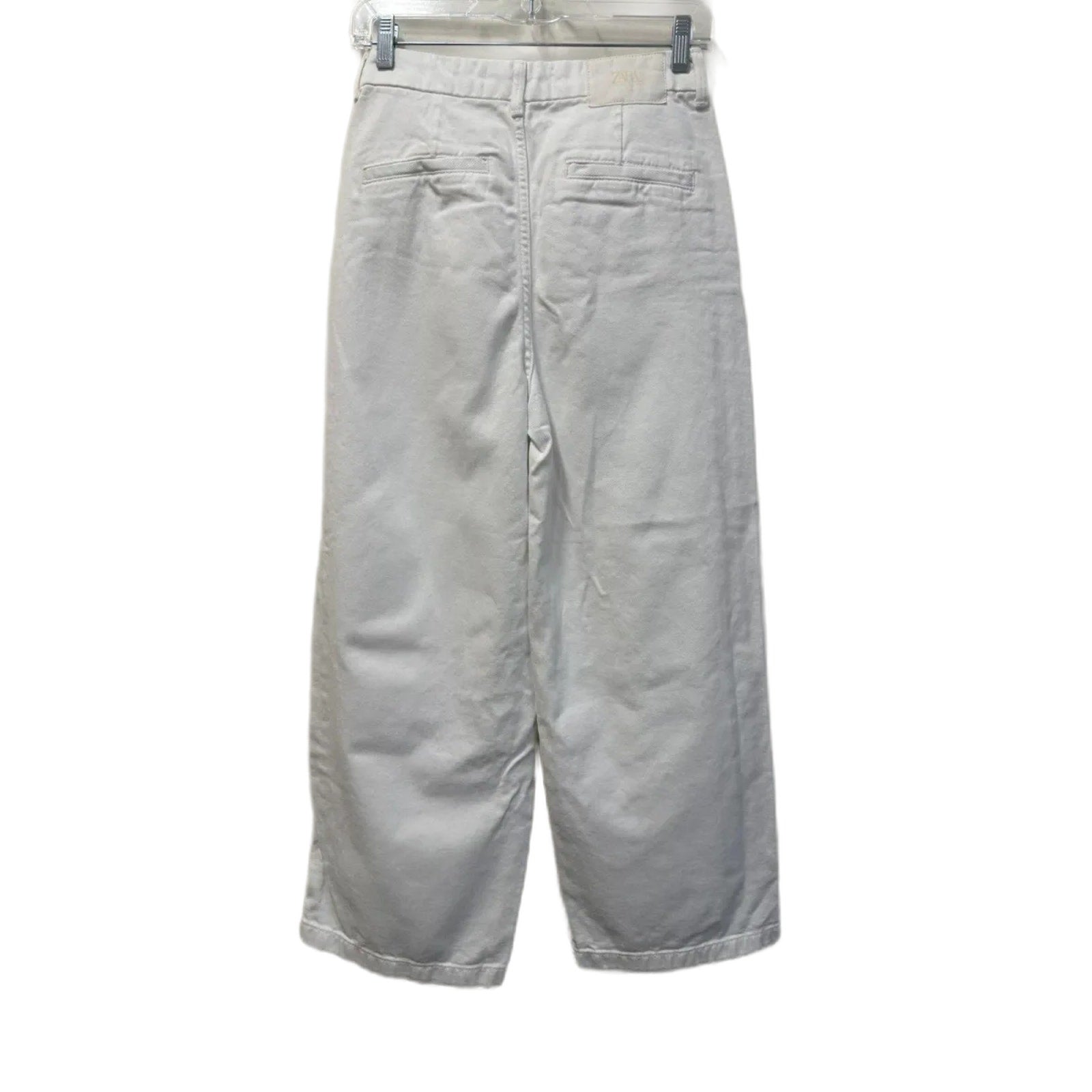 ZARA Wide Leg White Denim Jeans High Rise