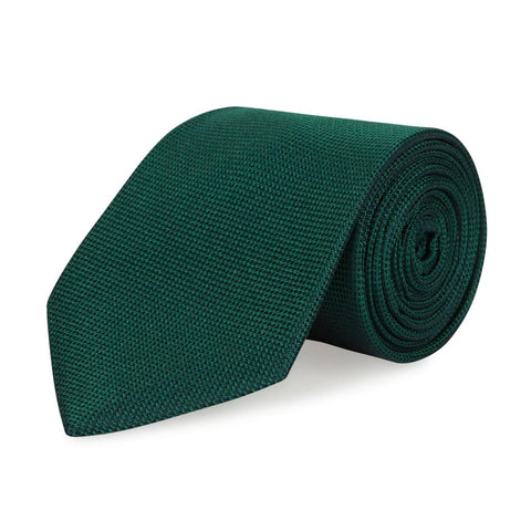 Dark Green Silk Plain Classic Textured Tie