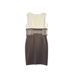 Kay Unger Color-Block Sheath Dress Faux Leather Belt