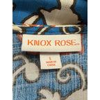 Blue Floral Print Wrap Maxi Dress KNOX ROSE