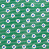 Green & Blue Oxford Spot Woven Silk Tie