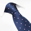 Navy & Pink Polka Dot Woven Silk Tie