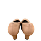 Clarks Nude Leather Wedge Pumps