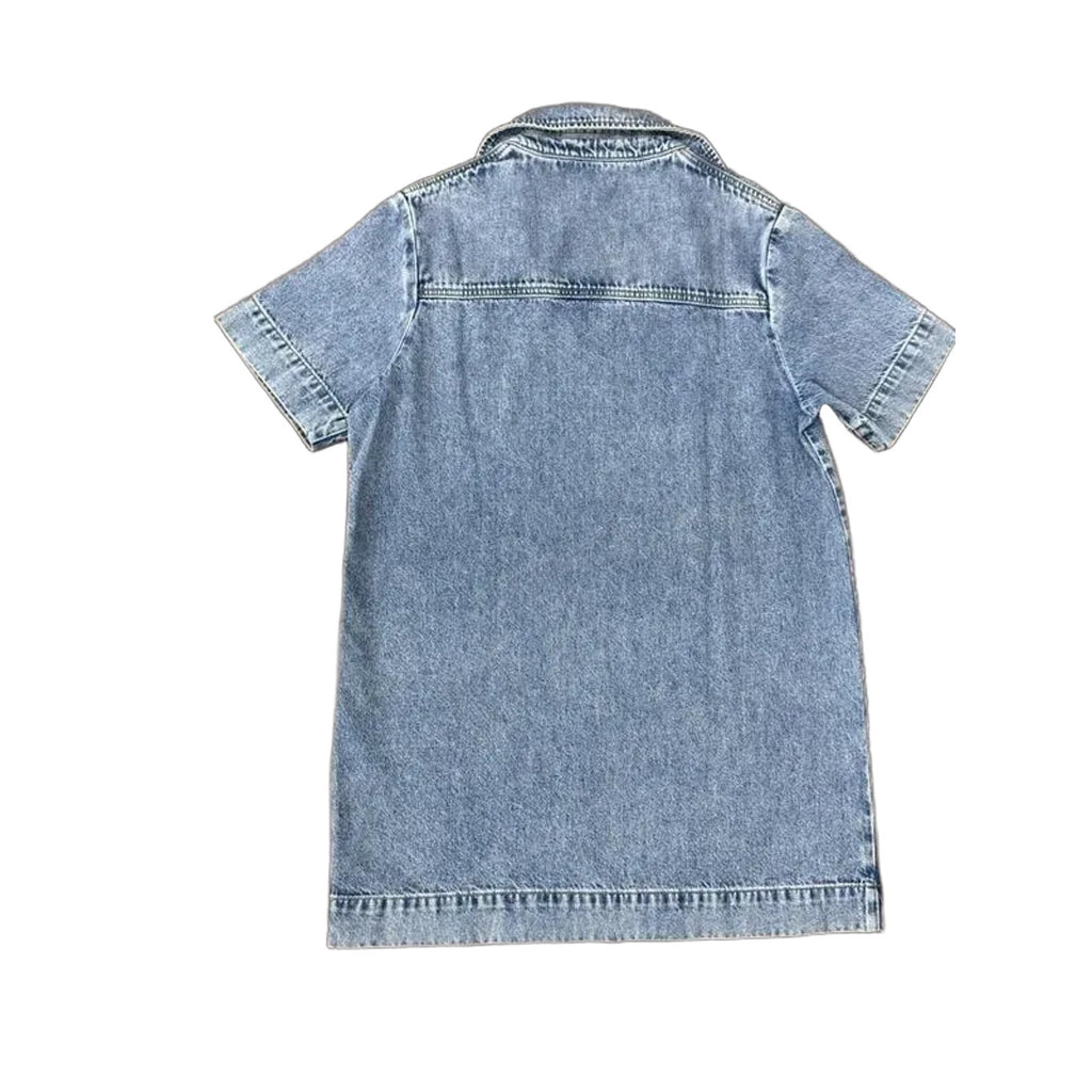 Assembly Label Genevieve Denim Mini Dress Light Blue