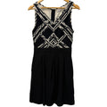 9-h15 STCL black short sleeve dress with black and white print on top