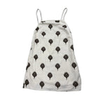 Abercrombie & Fitch Embroidered Floral Linen Mini Dress White and brown