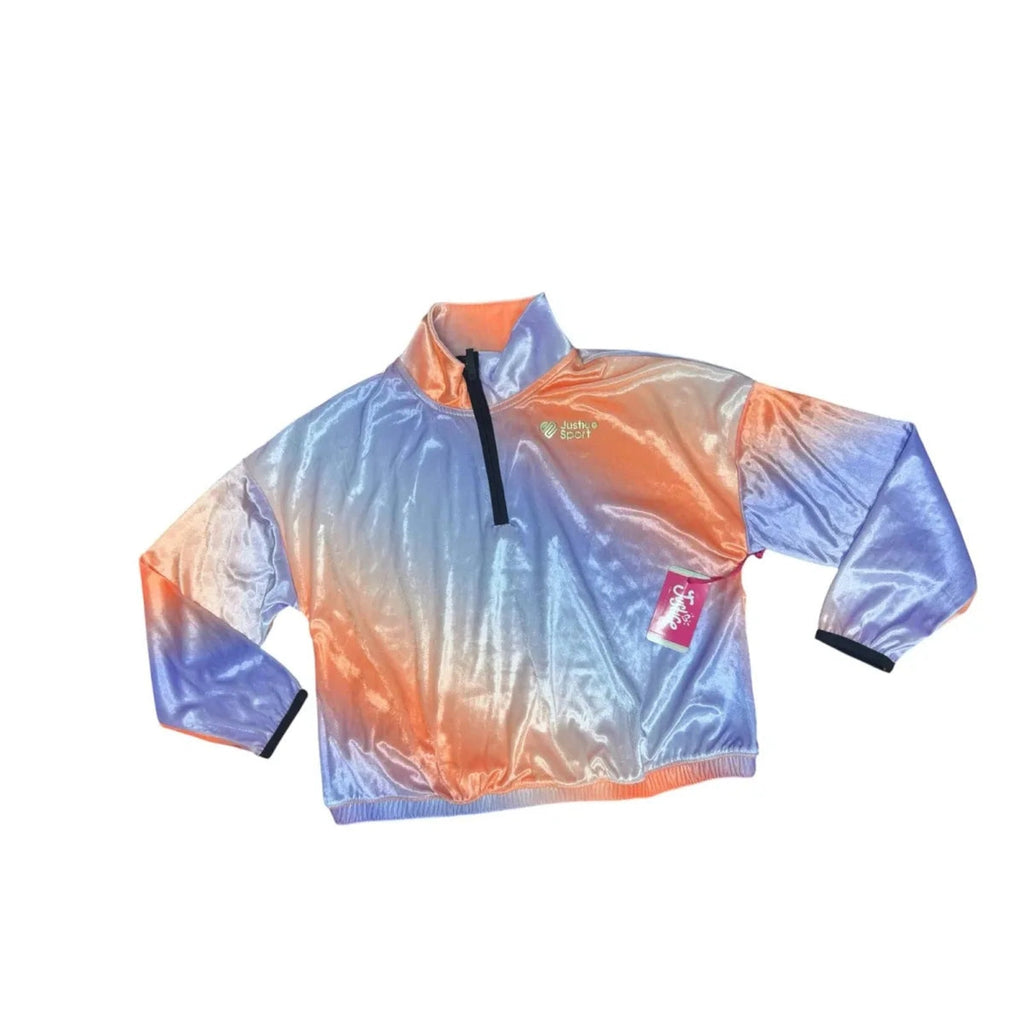 Justice Sport Half Zip Pullover Orange Lavender
