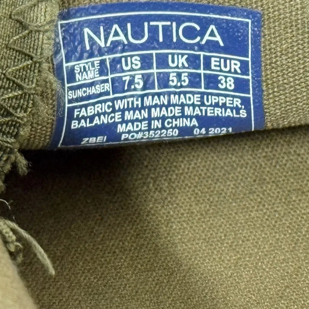 Nautica Sunchaser Woven Slip-On Loafers Olive Green