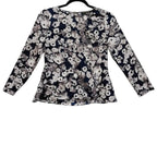 Banana Republic Floral Peplum Blouse Long Sleeve Size Petite XXS